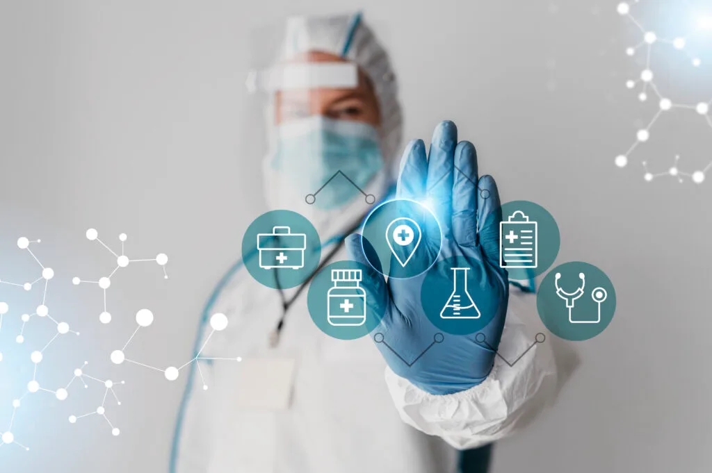 About Us 1 medical banner with doctor wearing equipment